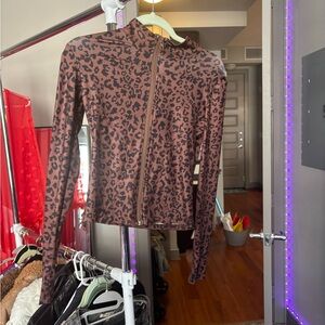 Leopard Print Zip-Up Hoodie